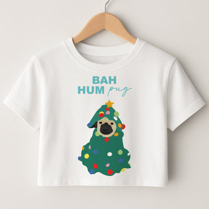 Bah Hum Pug Crop Top