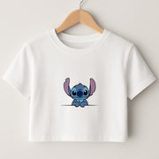 Alien Blue Leaning Crop Top 1