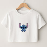 Alien Blue Leaning Crop Top