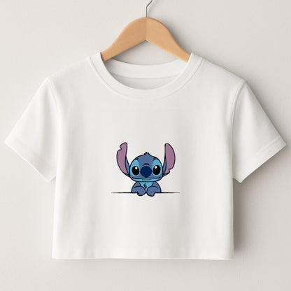Alien Blue Leaning Crop Top