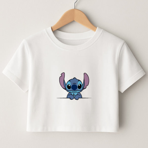 Alien Blue Leaning Crop Top