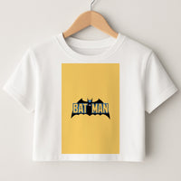 Yellow Bat Superhero Logo Crop Top