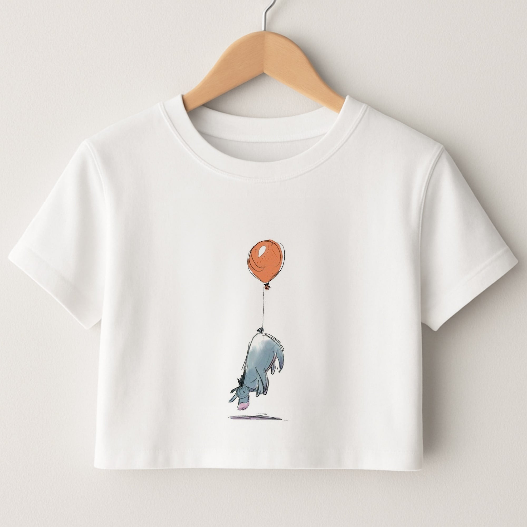 Donkey And His Balloon Crop Top