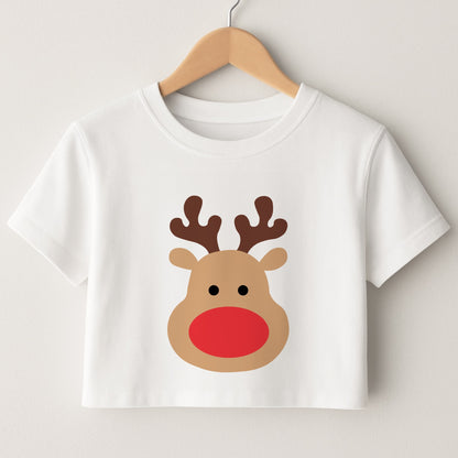 Rudolph Face - Christmas Crop Top