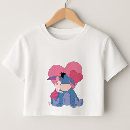 Donkey and Pig Valentine's Crop Top