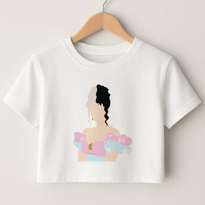 Blue And Pink Dress Crop Top