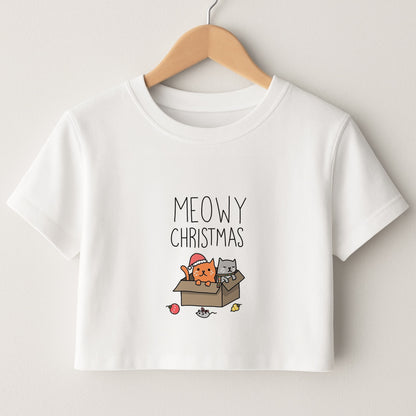 Meowy Christmas Crop Top