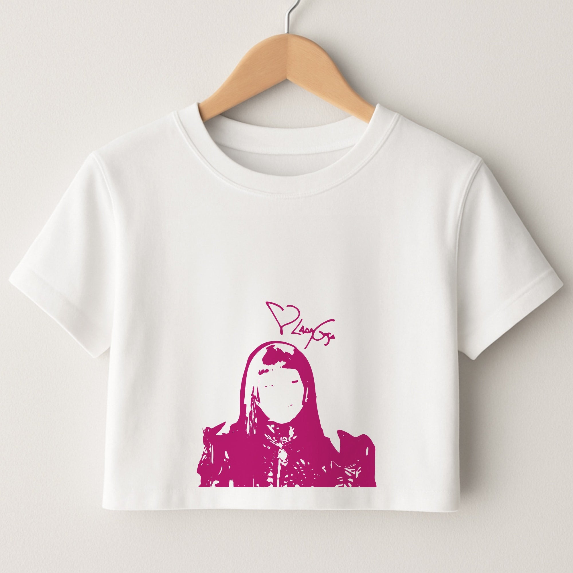 Pink Gaga Silhouette  Crop Top