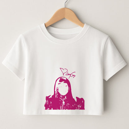 Pink Gaga Silhouette  Crop Top