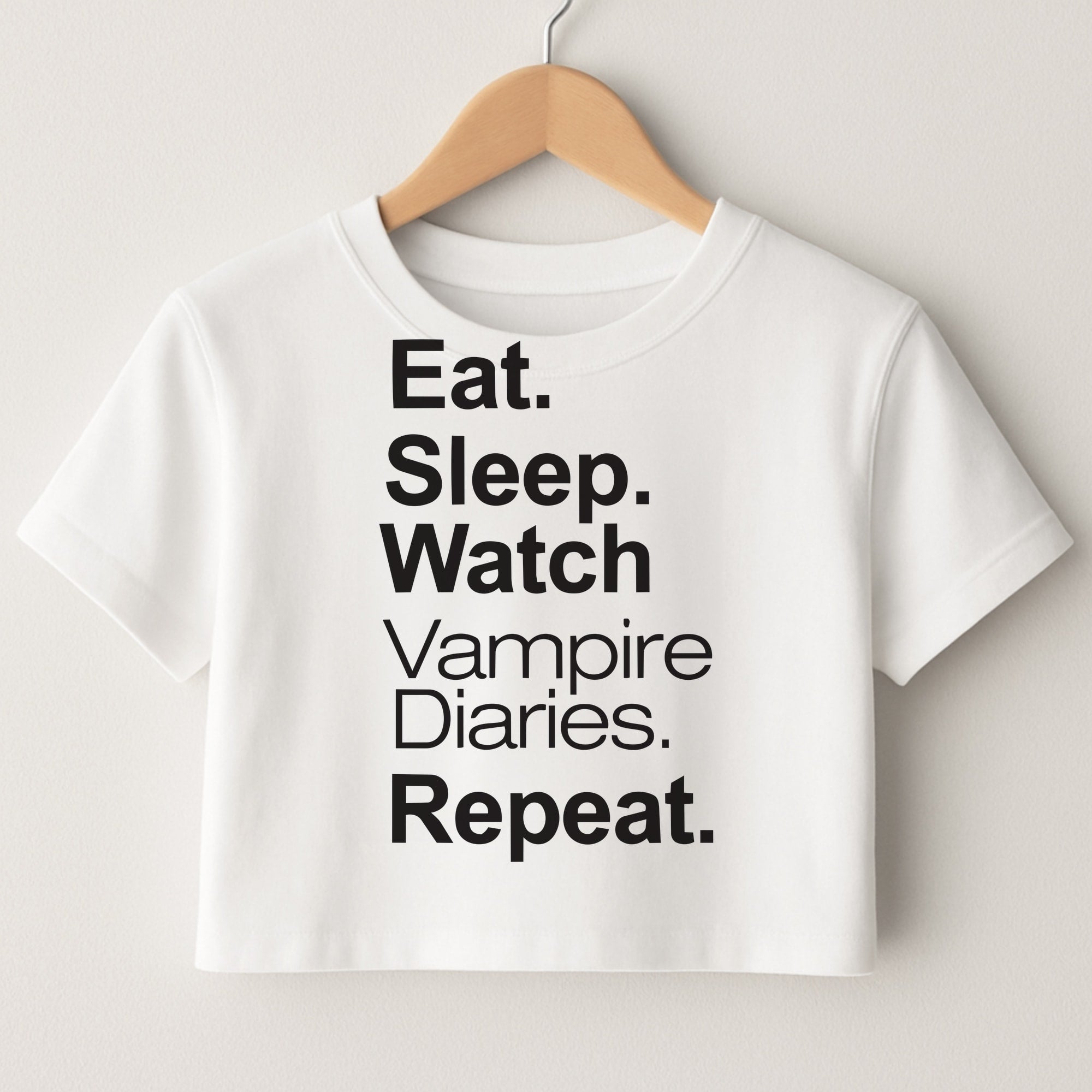 Eat Sleep Watch VPD Repeat Crop Top