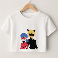 Red And Blue Crop Top