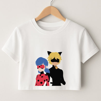 Red And Blue Crop Top