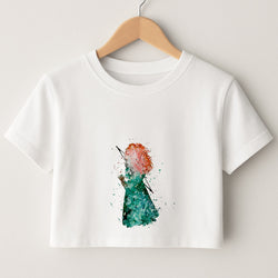 Watercolour Princess Merida Brave Fairytale Crop Top