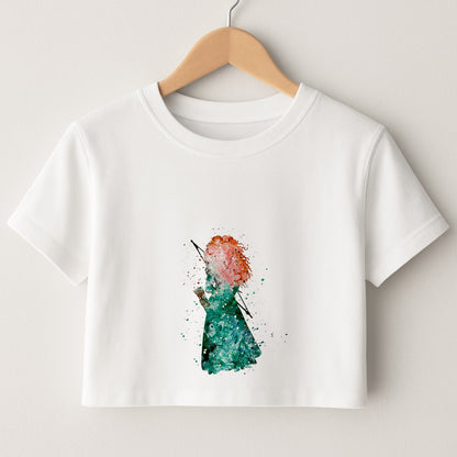 Watercolour Princess Merida Brave Fairytale Crop Top