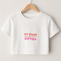 We Thank You For Your Service - Heart TV Crop Top