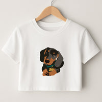 Black & brown - Dachshunds Crop Top