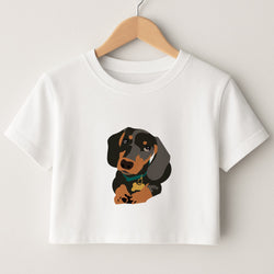 Black & brown - Dachshunds Crop Top