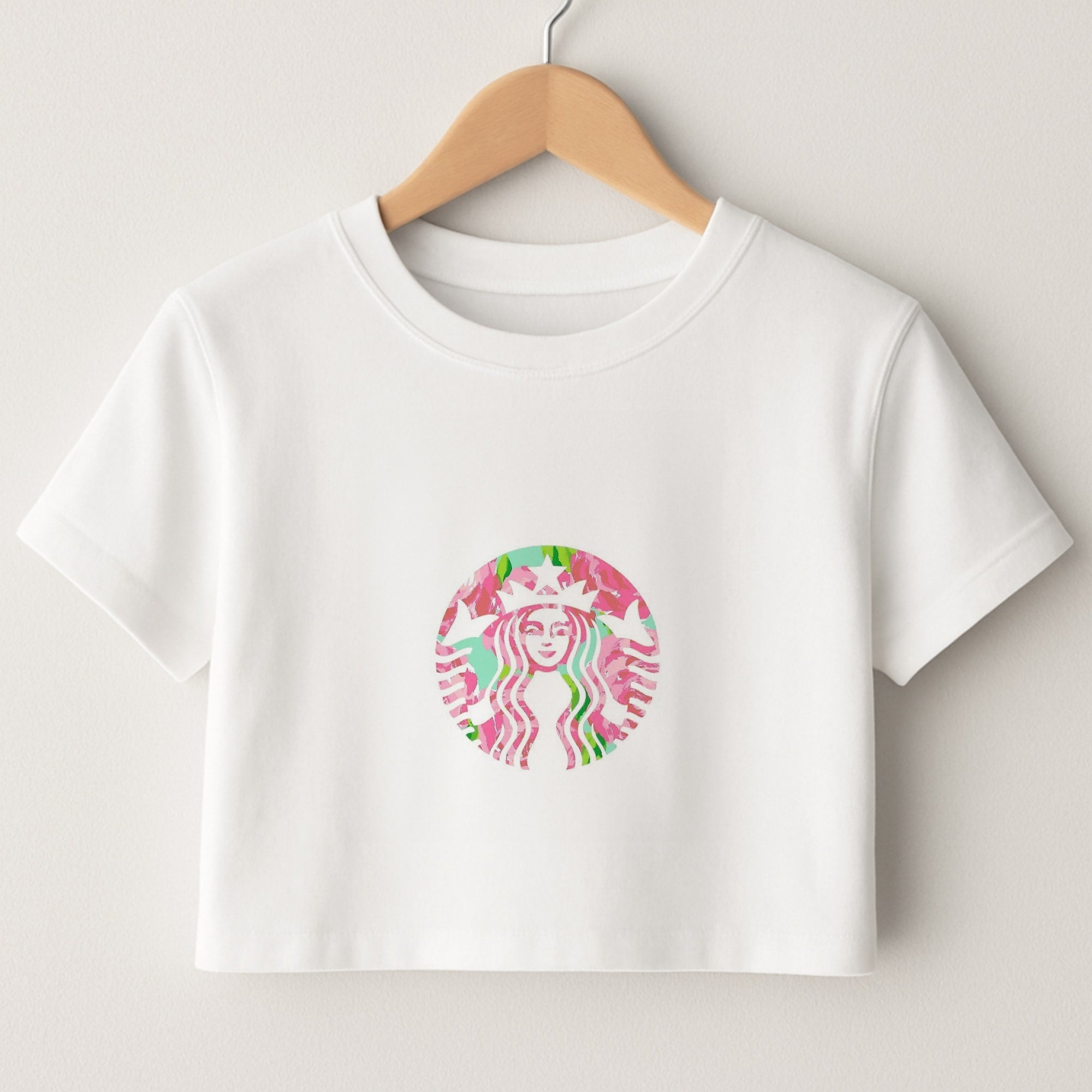Pink Coffee Logo Crop Top
