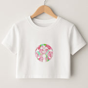 Pink Coffee Logo Crop Top 1