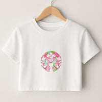Pink Coffee Logo Crop Top