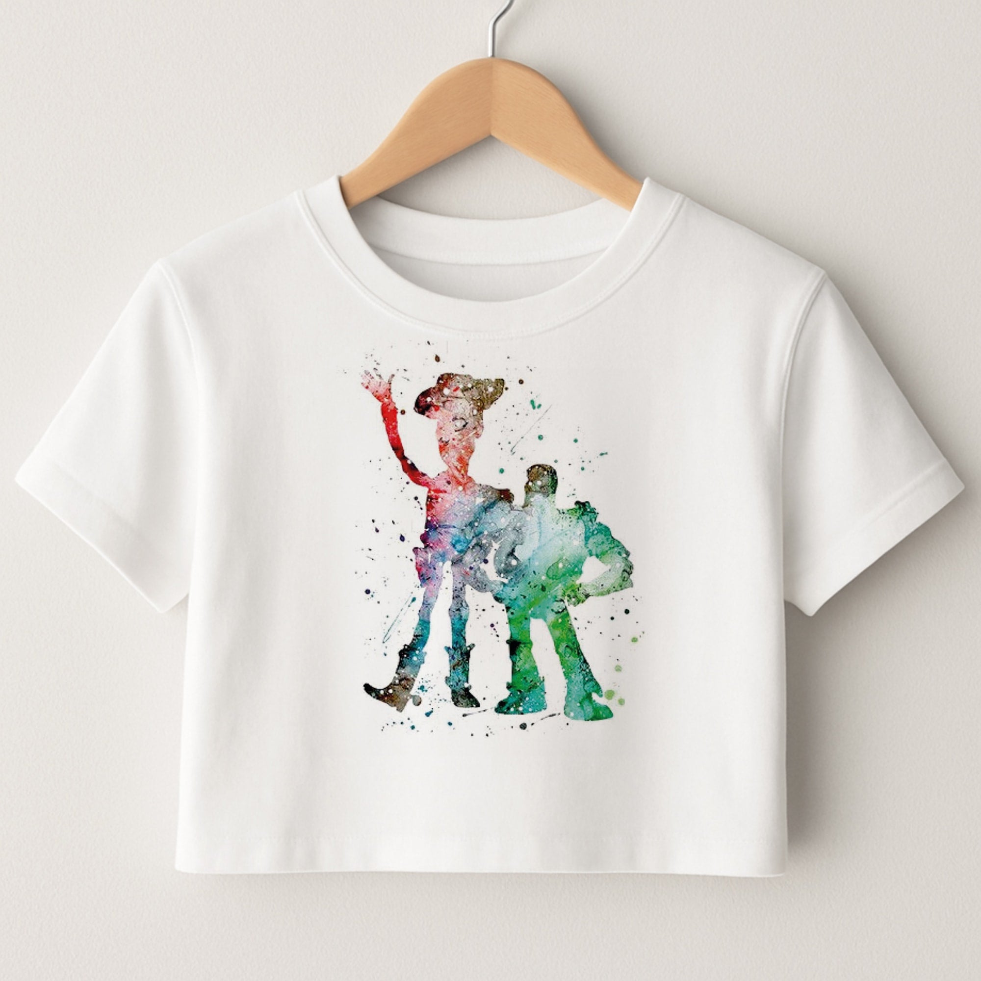 Watercolour Woody & Buzz A Story of Toys Fairytale Crop Top