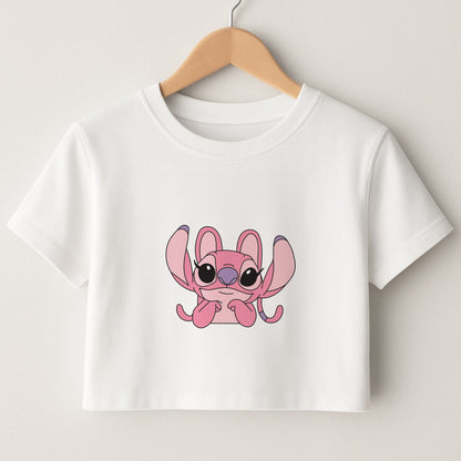 Gazing - Pink Alien Crop Top