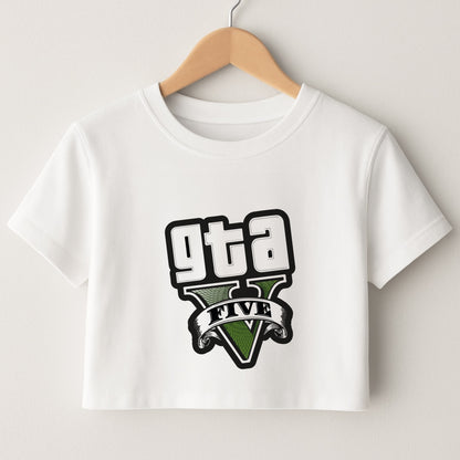 Green Five - Video Game Crop Top