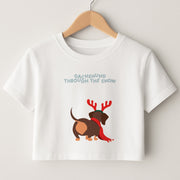 Dachshund Through The Snow - Christmas Crop Top 1
