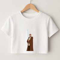 Kenobi Blue Lightsaber Crop Top