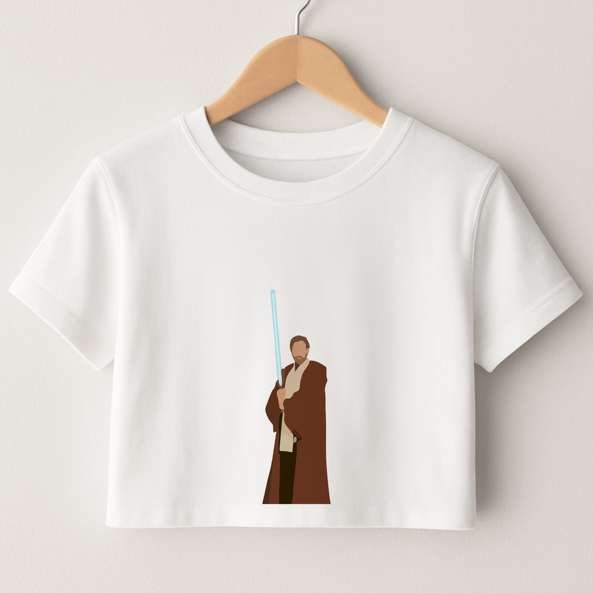 Kenobi Blue Lightsaber Crop Top
