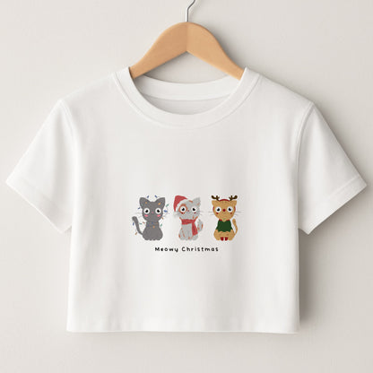 Meowy Christmas  Crop Top