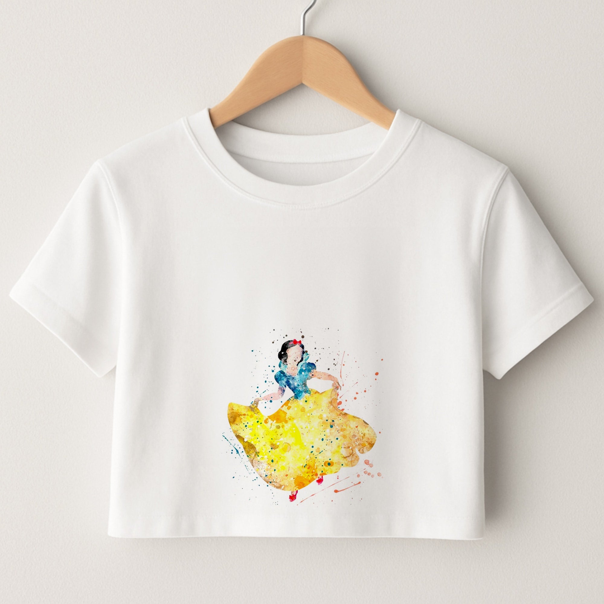 Watercolour Snow White Fairytale Crop Top