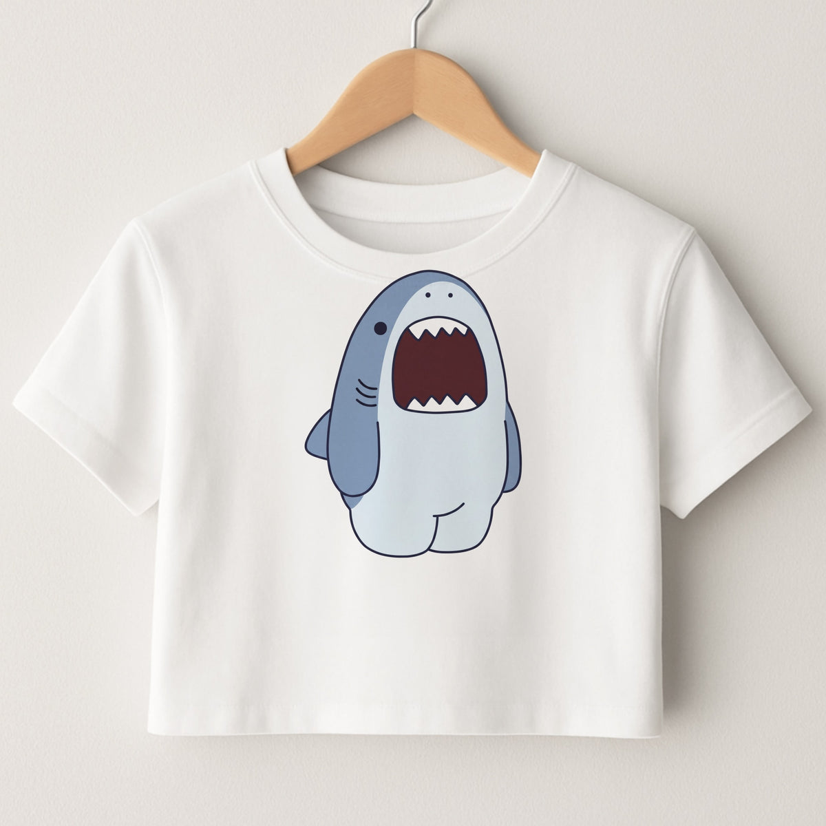 Chubby Shouting Shark Crop Top
