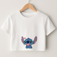 Cute Alien Blue Crop Top