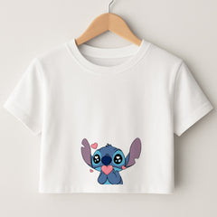 Cute Alien Blue Crop Top