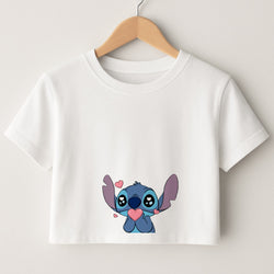 Cute Alien Blue Crop Top