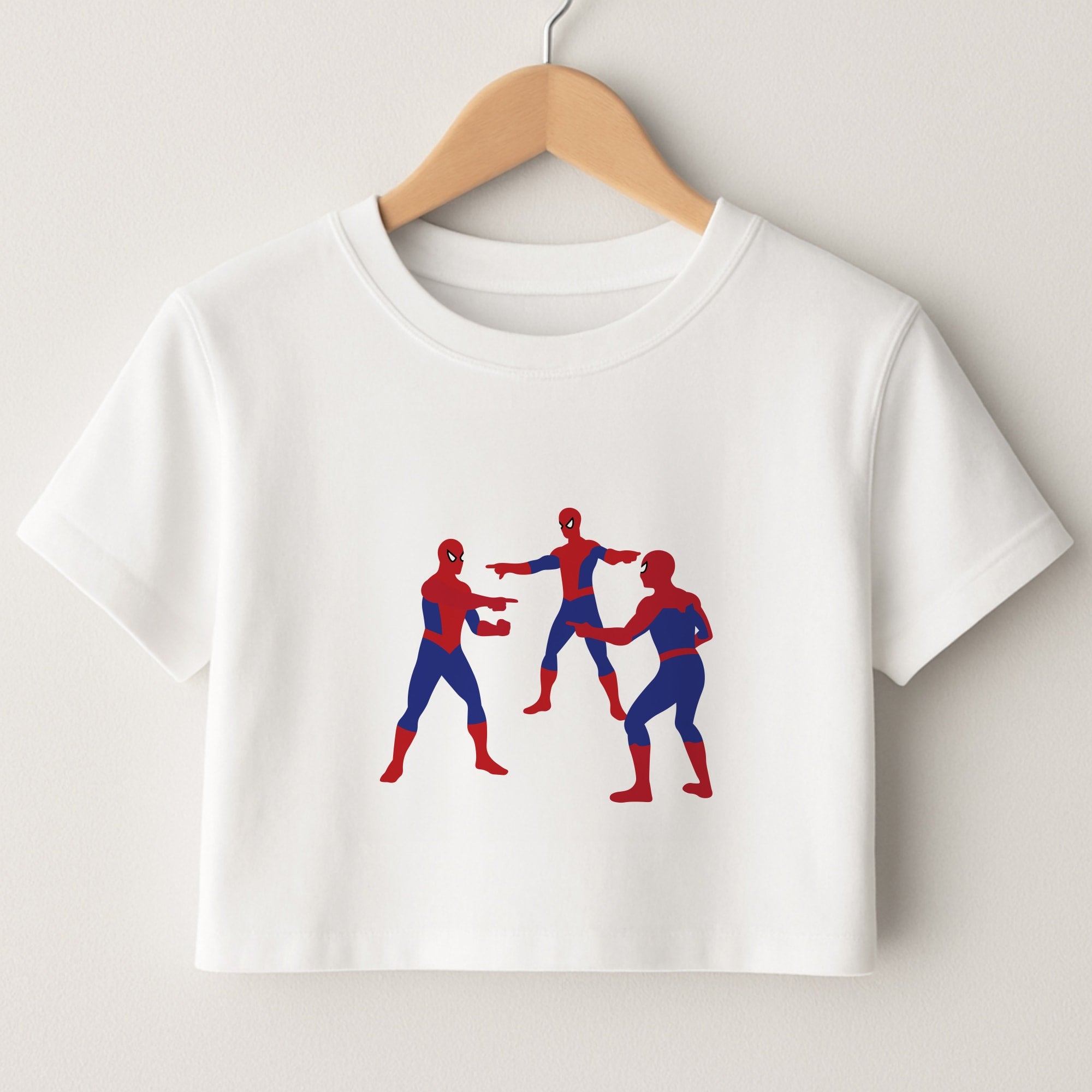 Spider Hero Pointing Meme Crop Top