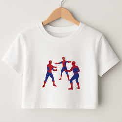 Spider Hero Pointing Meme Crop Top