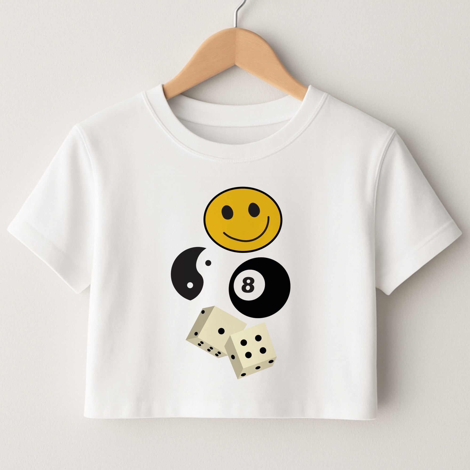 8 Ball Pattern - Skate Aesthetic  Crop Top