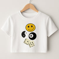 8 Ball Pattern - Skate Aesthetic  Crop Top