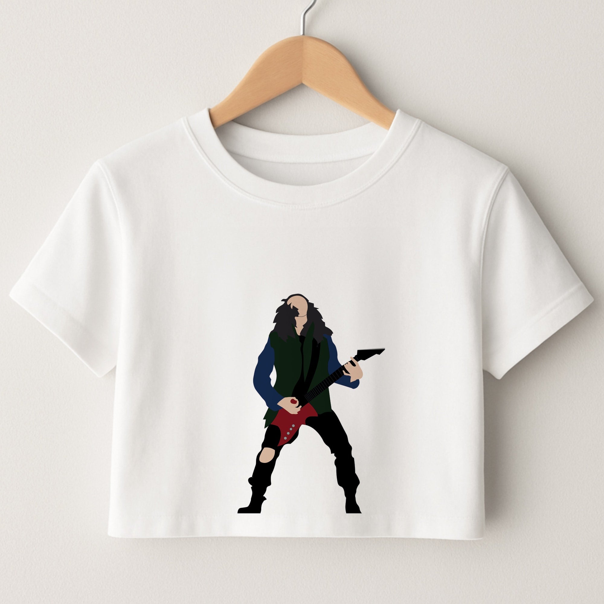 Eddie Munson Playing Guitar Crop Top