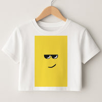 Yellow Face Shades Crop Top