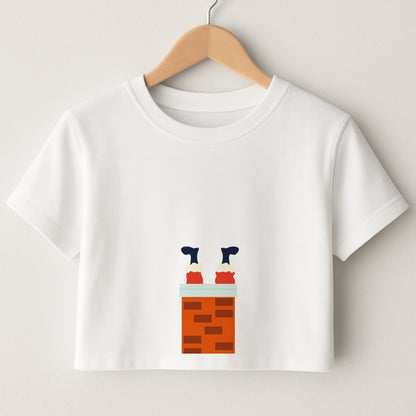 Santa Stuck In A Chimney - Christmas Crop Top