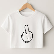 Fairytale Mouse Middle Finger Crop Top 1