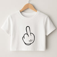 Fairytale Mouse Middle Finger Crop Top