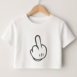 Fairytale Mouse Middle Finger Crop Top