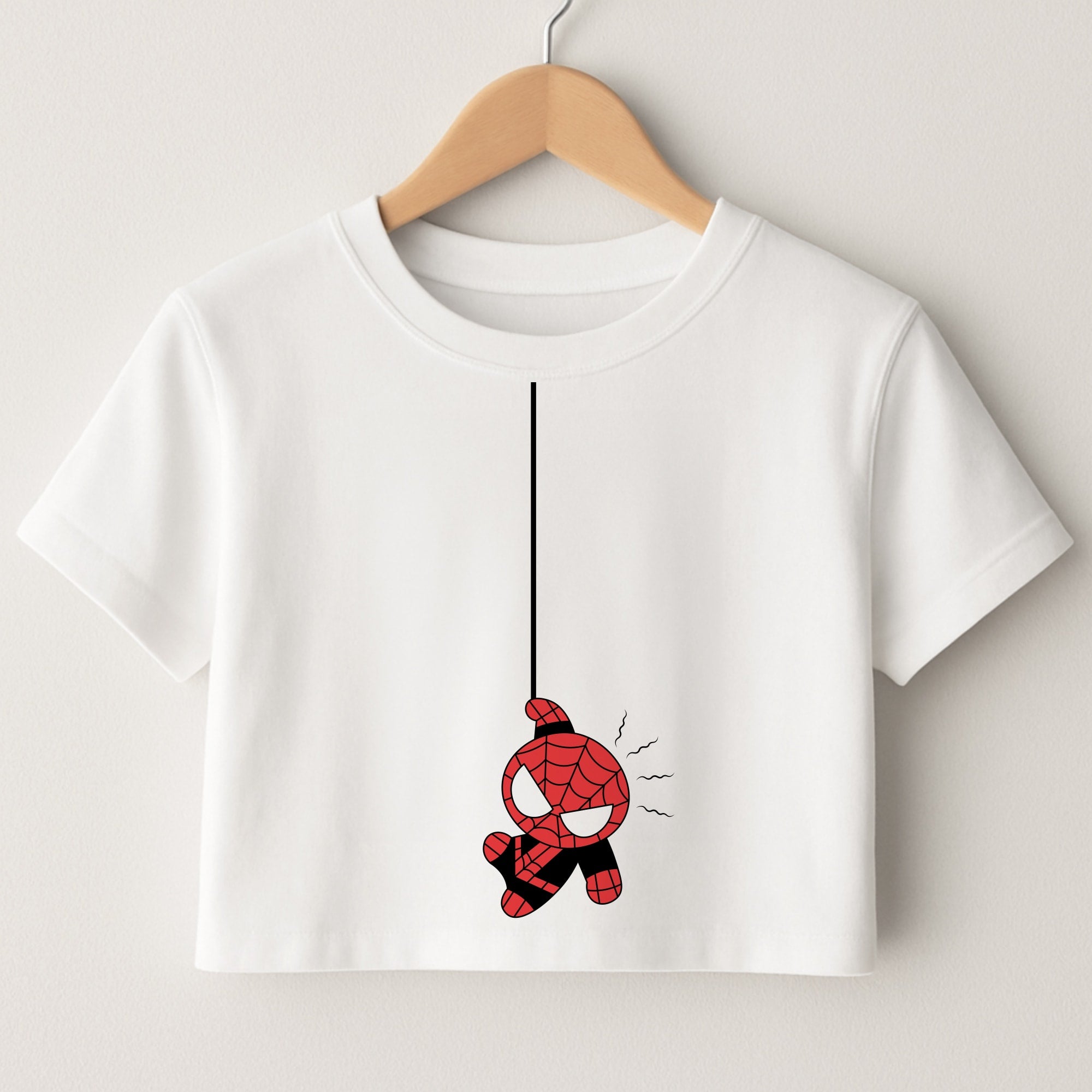 Gray Hanging Spider Hero Crop Top