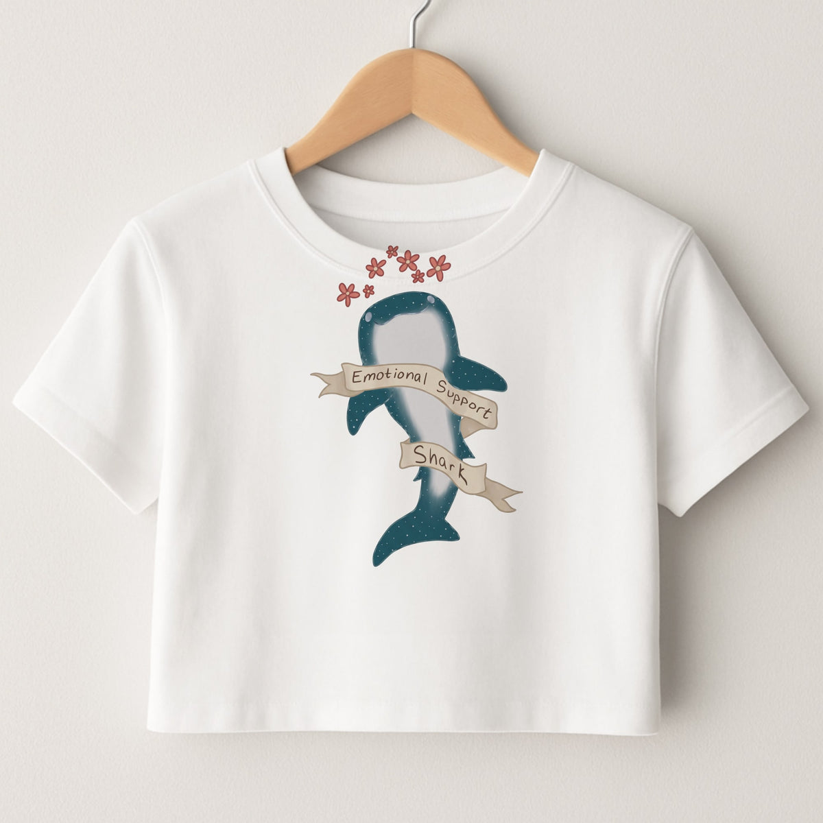Emotional Support Shark Crop Top