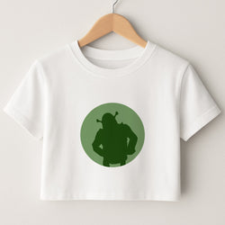 Green Ogre Outline Crop Top