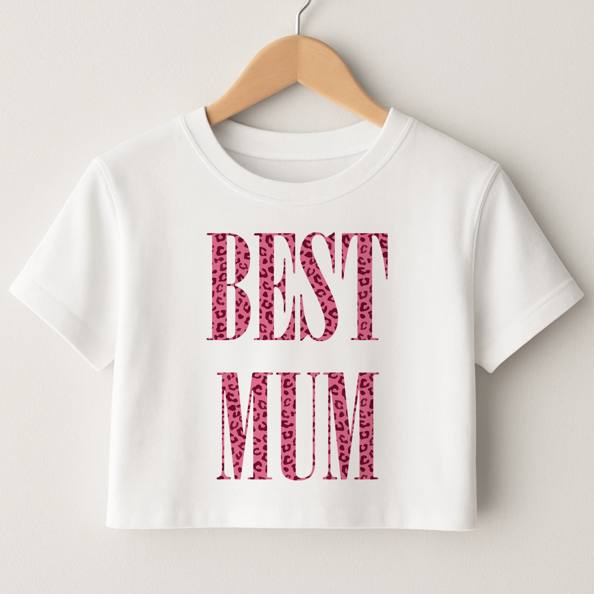 Best Mum Leopard Print Crop Top